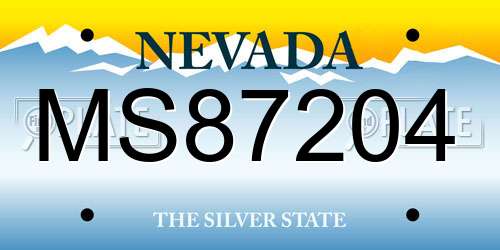 MS87204 Nevada License Plate