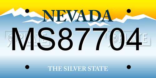 MS87704 Nevada License Plate
