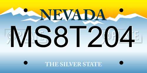 MS8T204 Nevada License Plate
