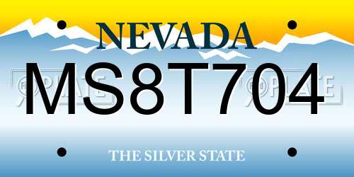 MS8T704 Nevada License Plate