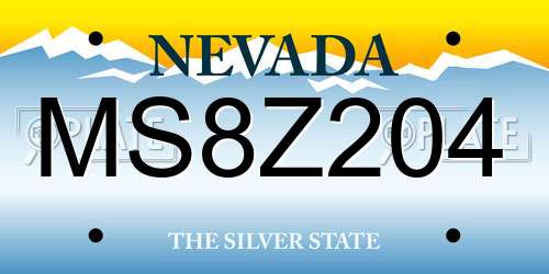 MS8Z204 Nevada License Plate