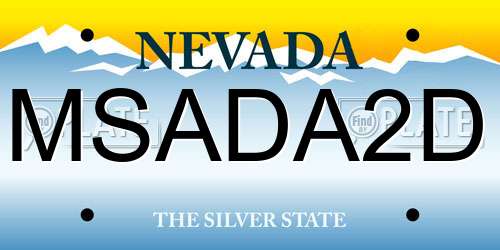 MSADA2D Nevada License Plate