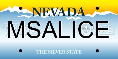 MSALICE Nevada License Plate