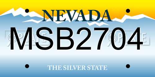 MSB2704 Nevada License Plate