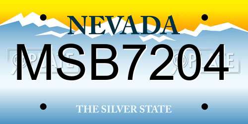 MSB7204 Nevada License Plate
