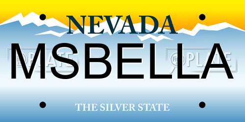 MSBELLA Nevada License Plate