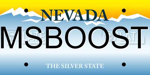 MSBOOST Nevada License Plate
