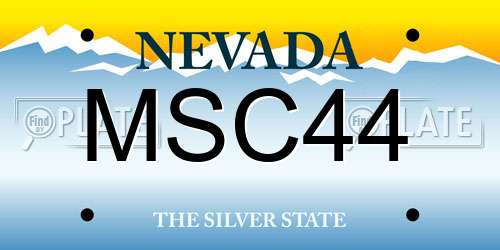 MSC44 Nevada License Plate