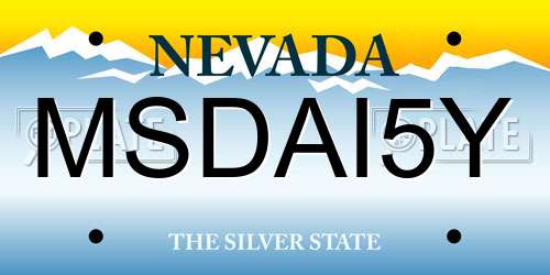 MSDAI5Y Nevada License Plate