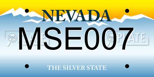 MSE007 Nevada License Plate