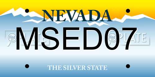 MSED07 Nevada License Plate