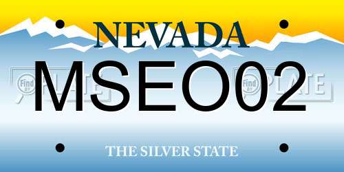 MSEO02 Nevada License Plate