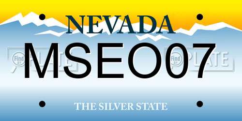 MSEO07 Nevada License Plate