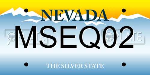 MSEQ02 Nevada License Plate