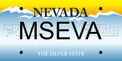 MSEVA Nevada License Plate