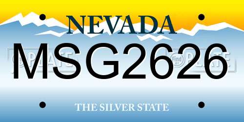MSG2626 Nevada License Plate