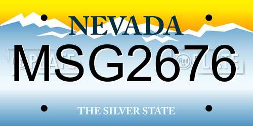 MSG2676 Nevada License Plate