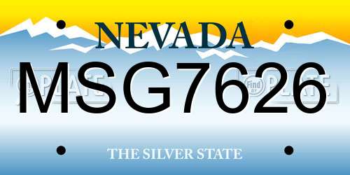 MSG7626 Nevada License Plate