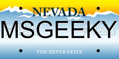 MSGEEKY Nevada License Plate