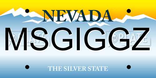 MSGIGGZ Nevada License Plate