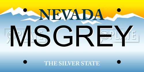 MSGREY Nevada License Plate