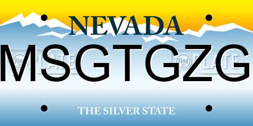 MSGTGZG Nevada License Plate