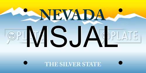 MSJAL Nevada License Plate