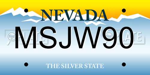 MSJW90 Nevada License Plate