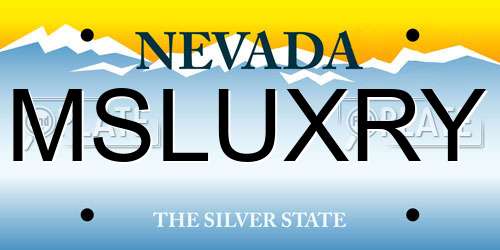 MSLUXRY Nevada License Plate