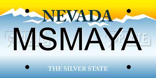MSMAYA Nevada License Plate
