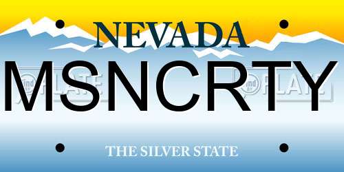MSNCRTY Nevada License Plate
