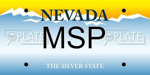 MSP Nevada License Plate