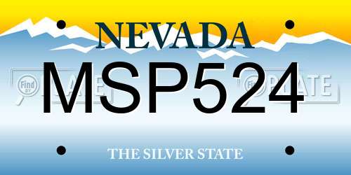MSP524 Nevada License Plate