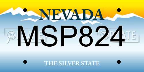 MSP824 Nevada License Plate