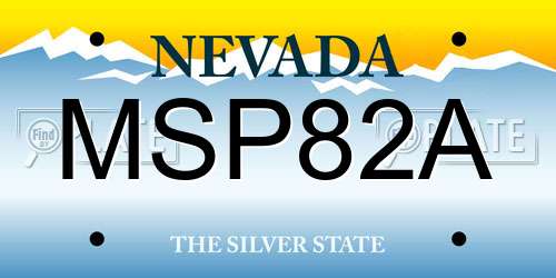 MSP82A Nevada License Plate
