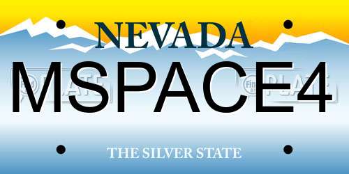 MSPACE4 Nevada License Plate