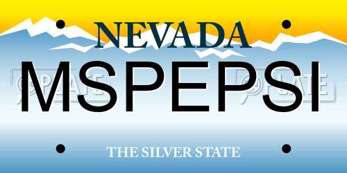 MSPEPSI Nevada License Plate