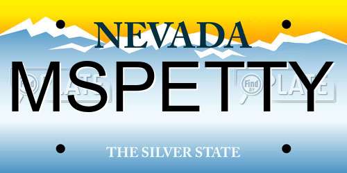 MSPETTY Nevada License Plate