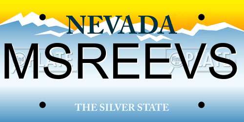 MSREEVS Nevada License Plate