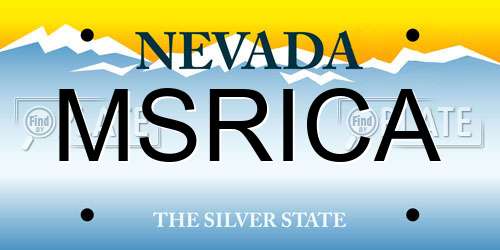 MSRICA Nevada License Plate