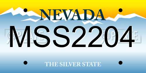 MSS2204 Nevada License Plate