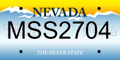 MSS2704 Nevada License Plate