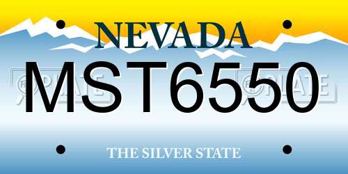 MST6550 Nevada License Plate