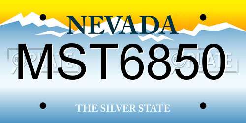 MST6850 Nevada License Plate