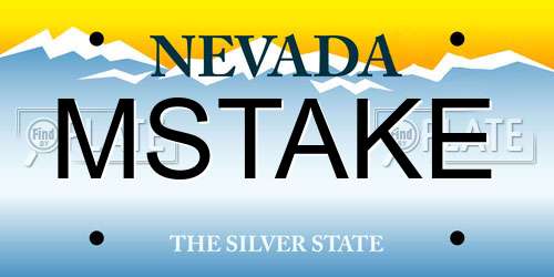 MSTAKE Nevada License Plate