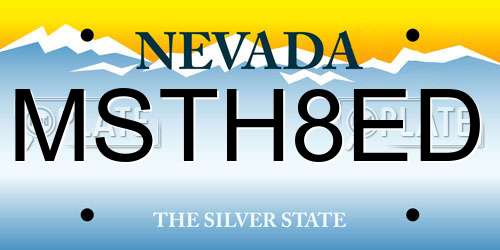 MSTH8ED Nevada License Plate