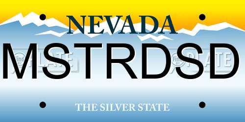 MSTRDSD Nevada License Plate