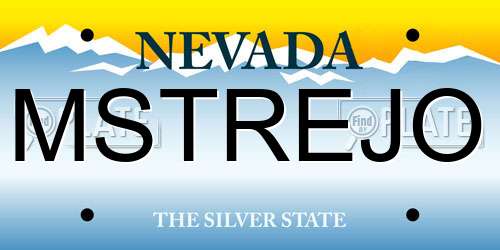 MSTREJO Nevada License Plate
