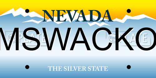MSWACKO Nevada License Plate