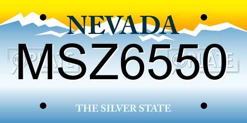 MSZ6550 Nevada License Plate